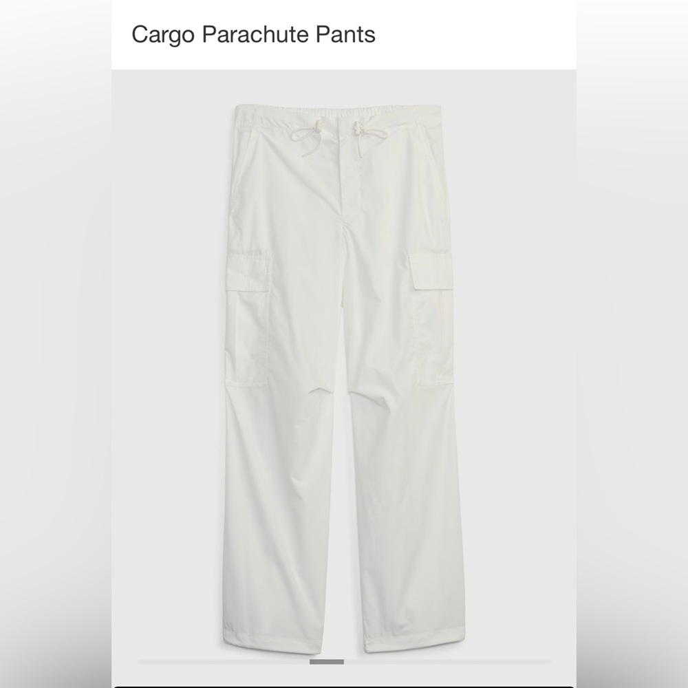 GAP White Cargo Parachute Pants